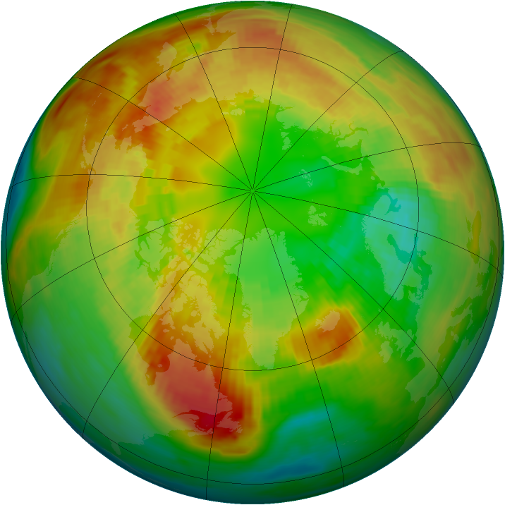 Arctic ozone map for 01 March 1992